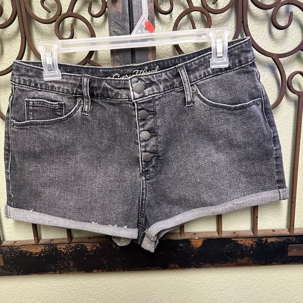 Universal Thread button fly high rise shortie Jean shorts